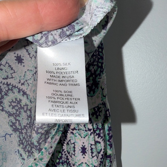 Nanette Lepore Blue and Green Patterned Blouse - Picture 9 of 9